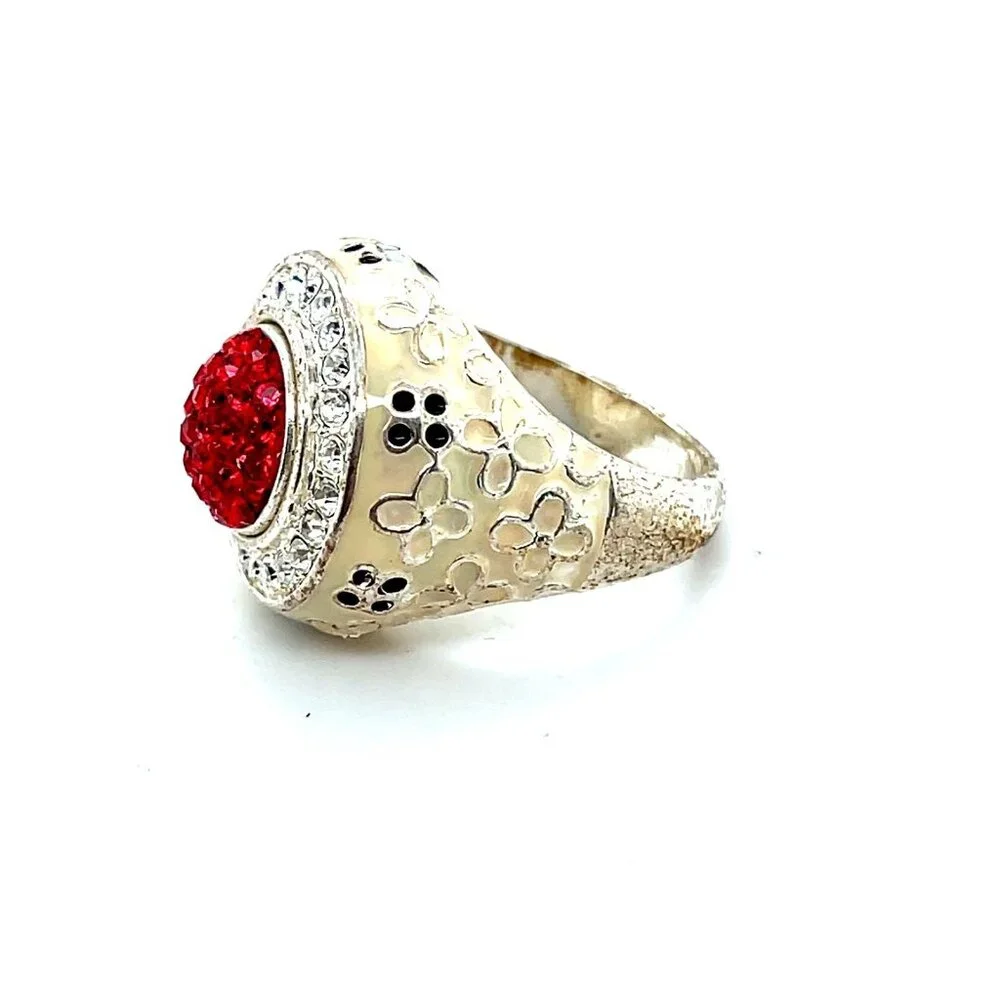 Red/White Stones‎ Ring